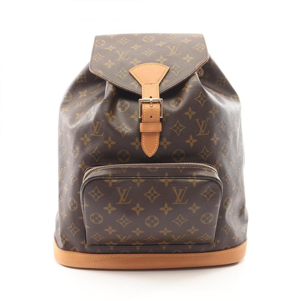 Louis Vuitton Montsouris Backpack Rucksack Canvas Leather Monogram Brown